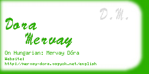 dora mervay business card